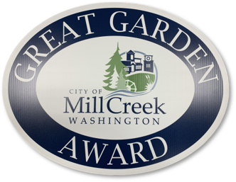 City of Mill Creek - Great Garden Award sign