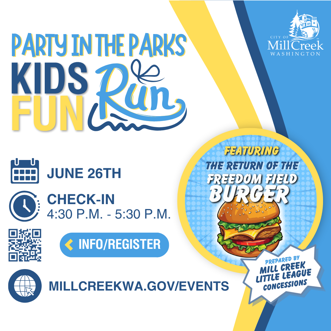 Party in the Parks Kids Fun Run 2025 - Featuring the Return of the Freedom Field Burger by Mill Creek Little League