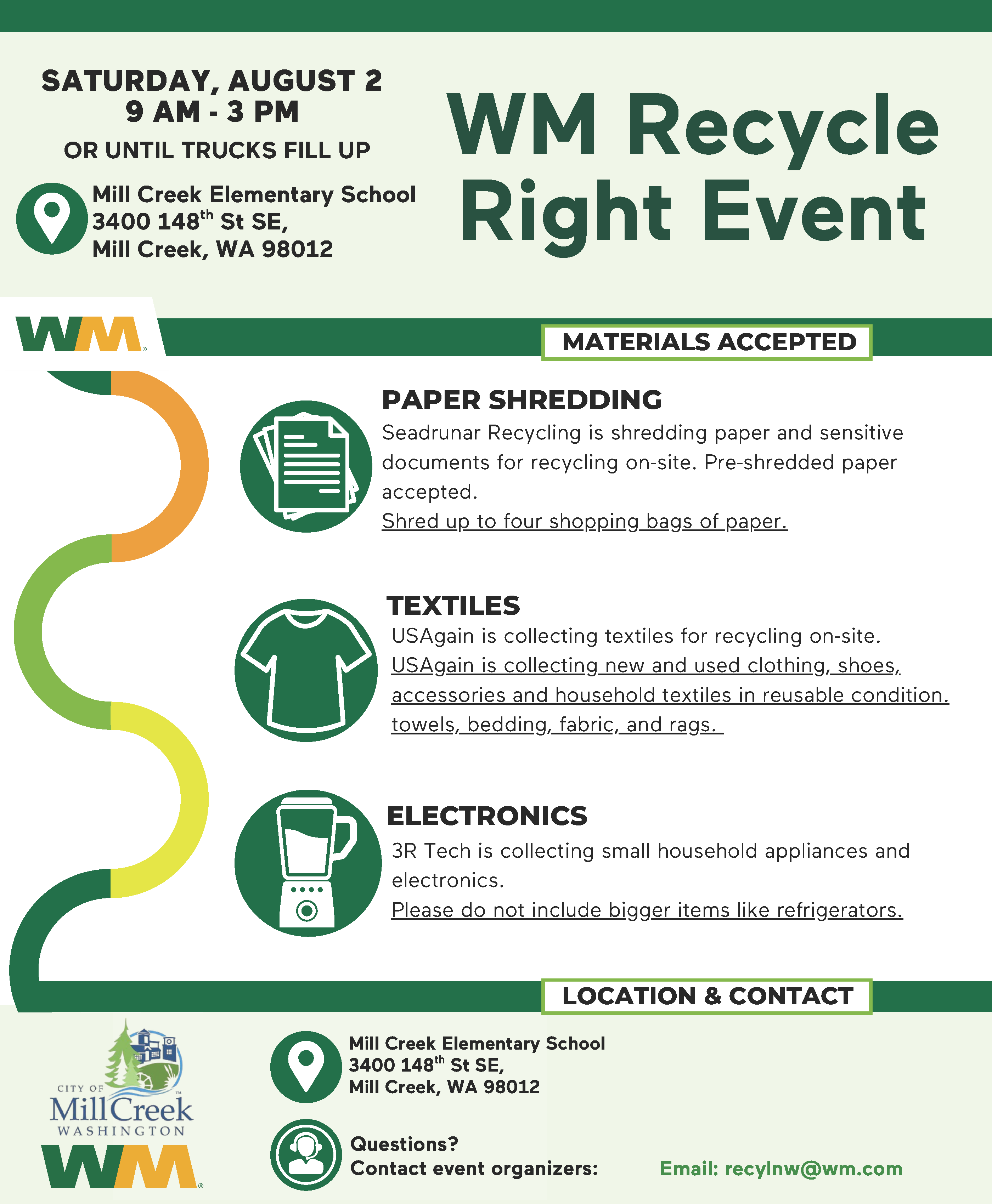 WM Recycle Right Event flyer - August 2025