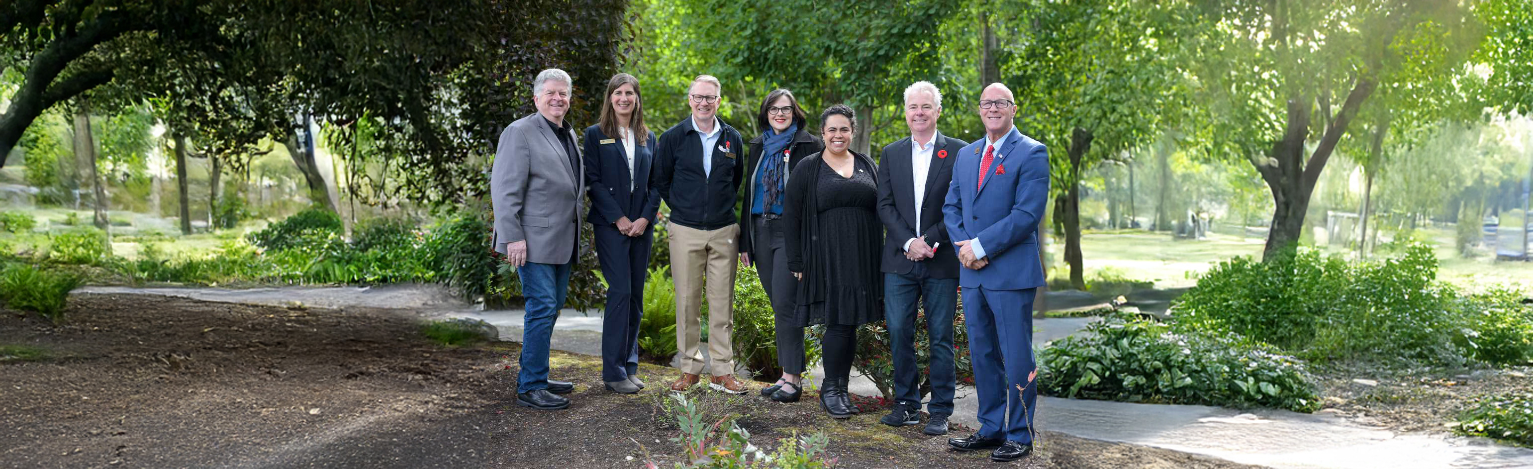 City Council members posing at a park