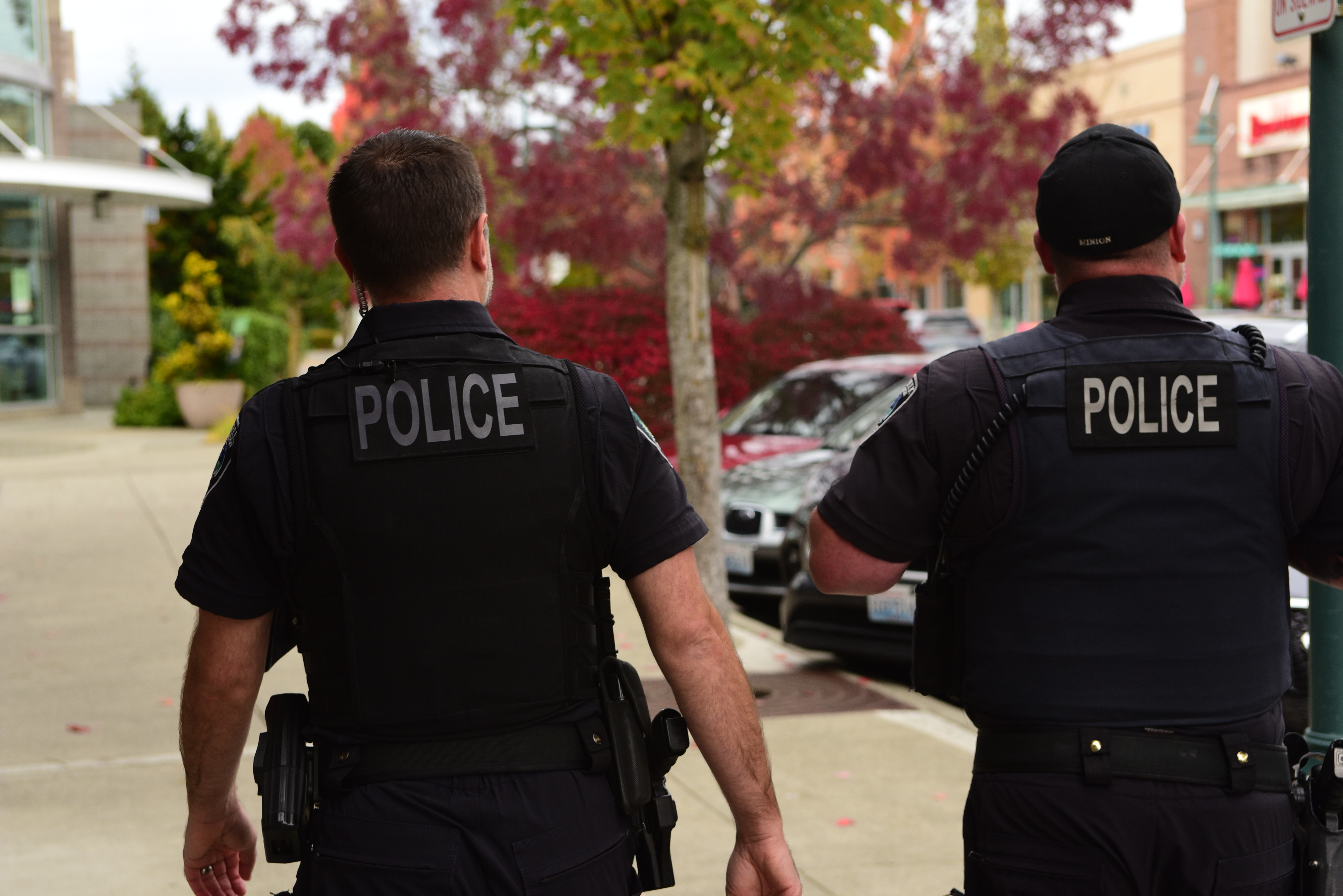 Two Officers walk down Main Street