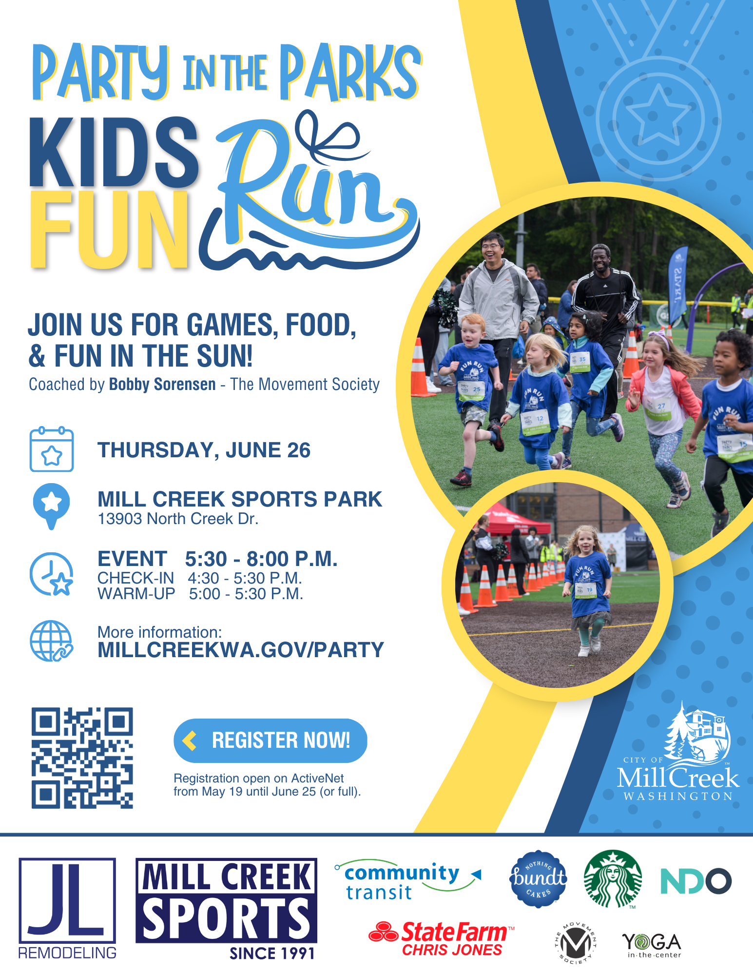 Party in the Parks: Kids Fun Run 2025 Flyer