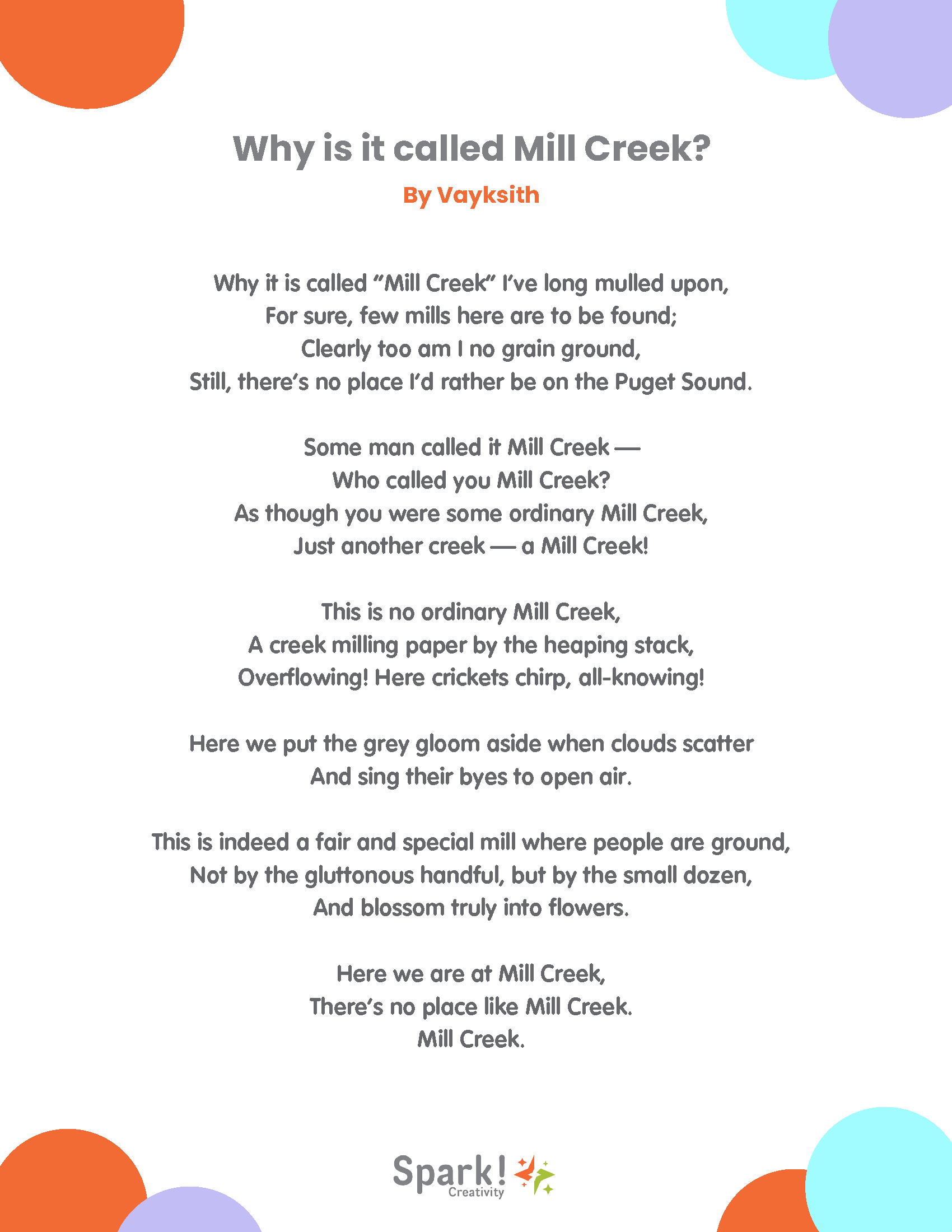 Why Is It Called Mill Creek? by Vayksith
