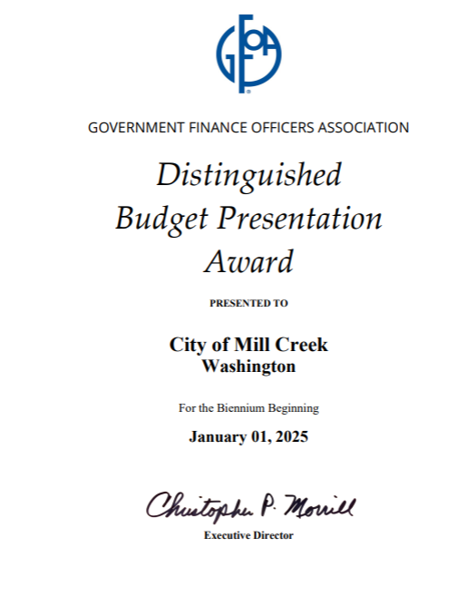 GFOA Distinguished Budget Presentation Award