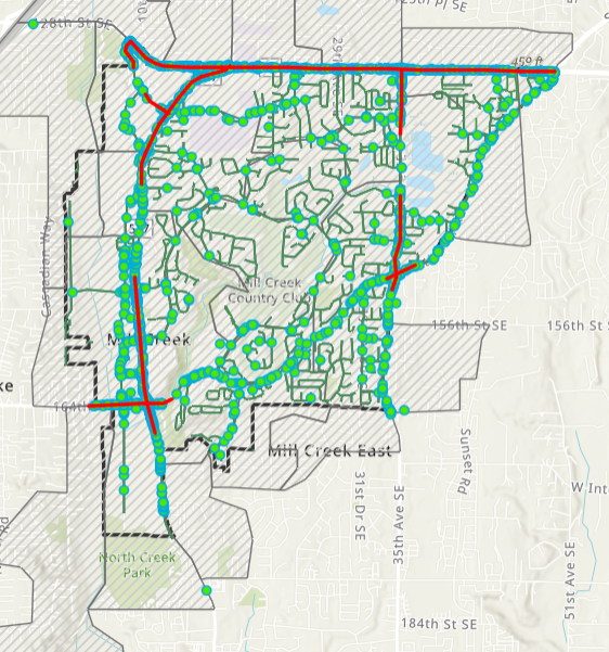 An Interactive Map of traffic crashes and incidents in Mill Creek. 