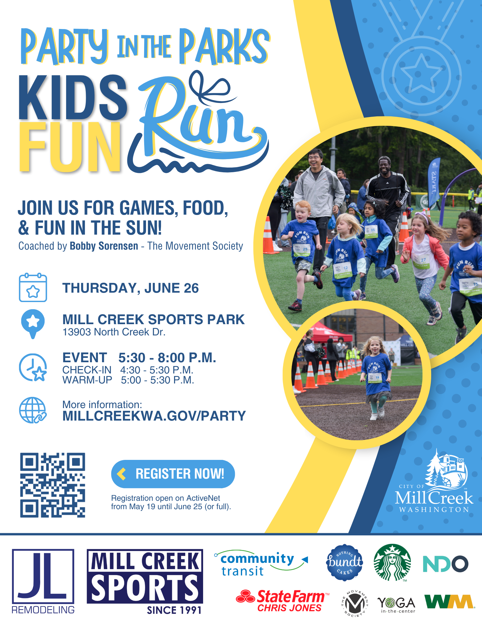 Party in the Parks: Kids Fun Run 2025 Flyer