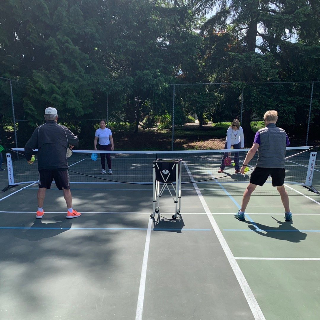 Pickleball players in class.