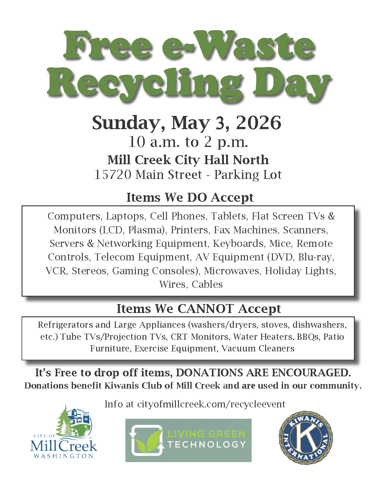 Free e-Waste Recycling Day 2026