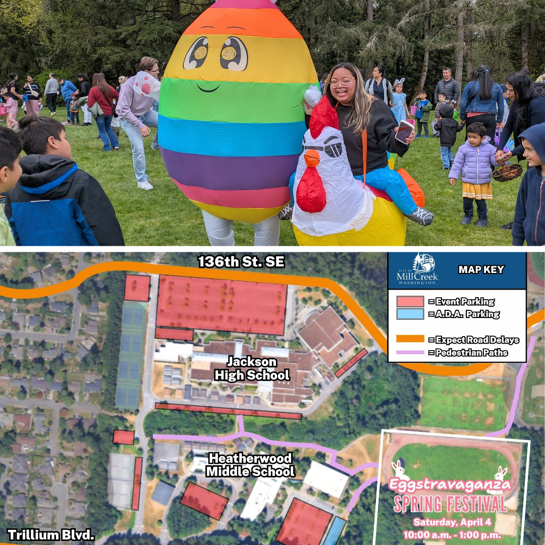 Eggstravaganza Spring Festival 2026 Parking at Heatherwood Middle School and Jackson High School
