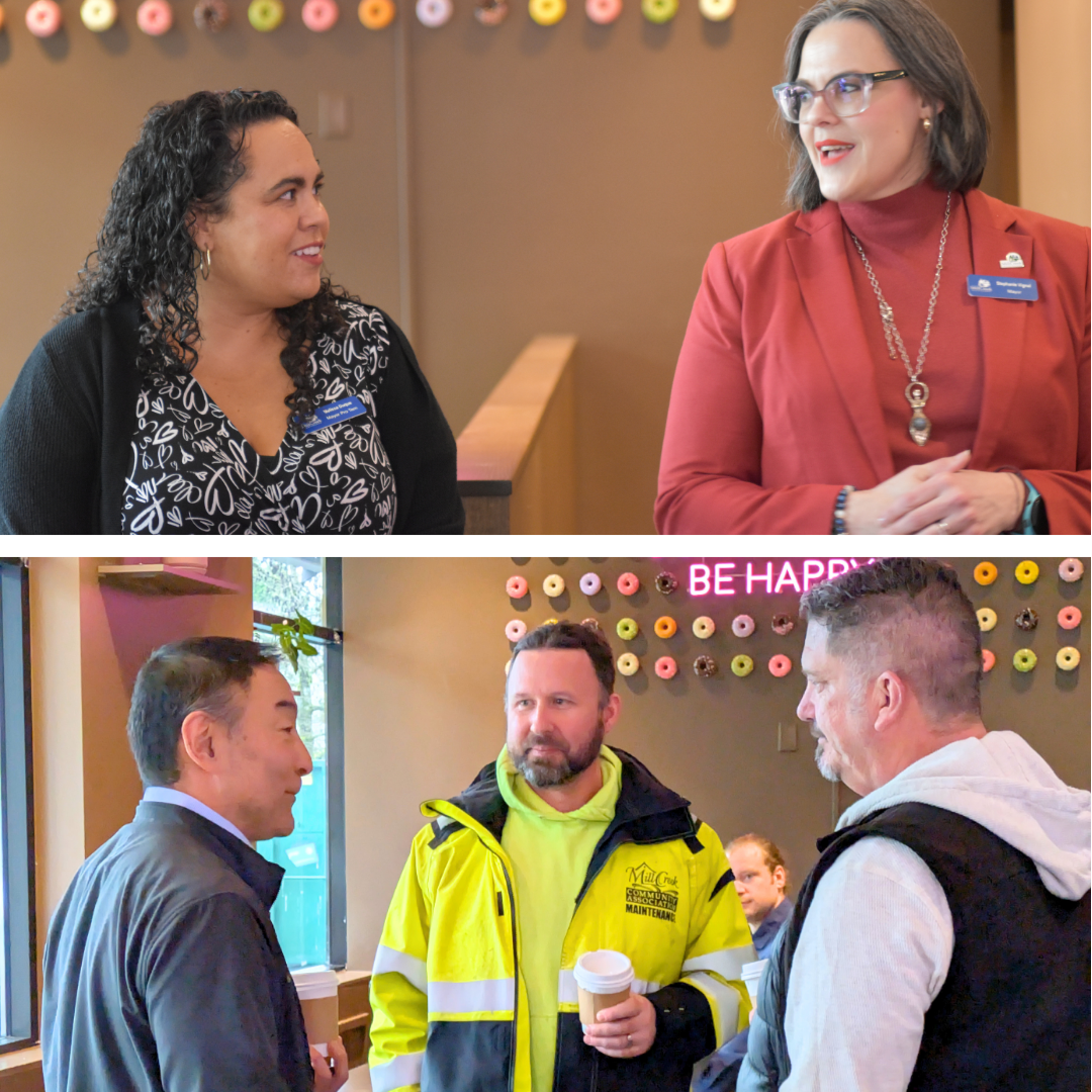 City Chat Meet the Mayor with Melissa Duque, Stephanie Vignal, Martin Yamamoto, Craig Williamson, and Greg Elwin.