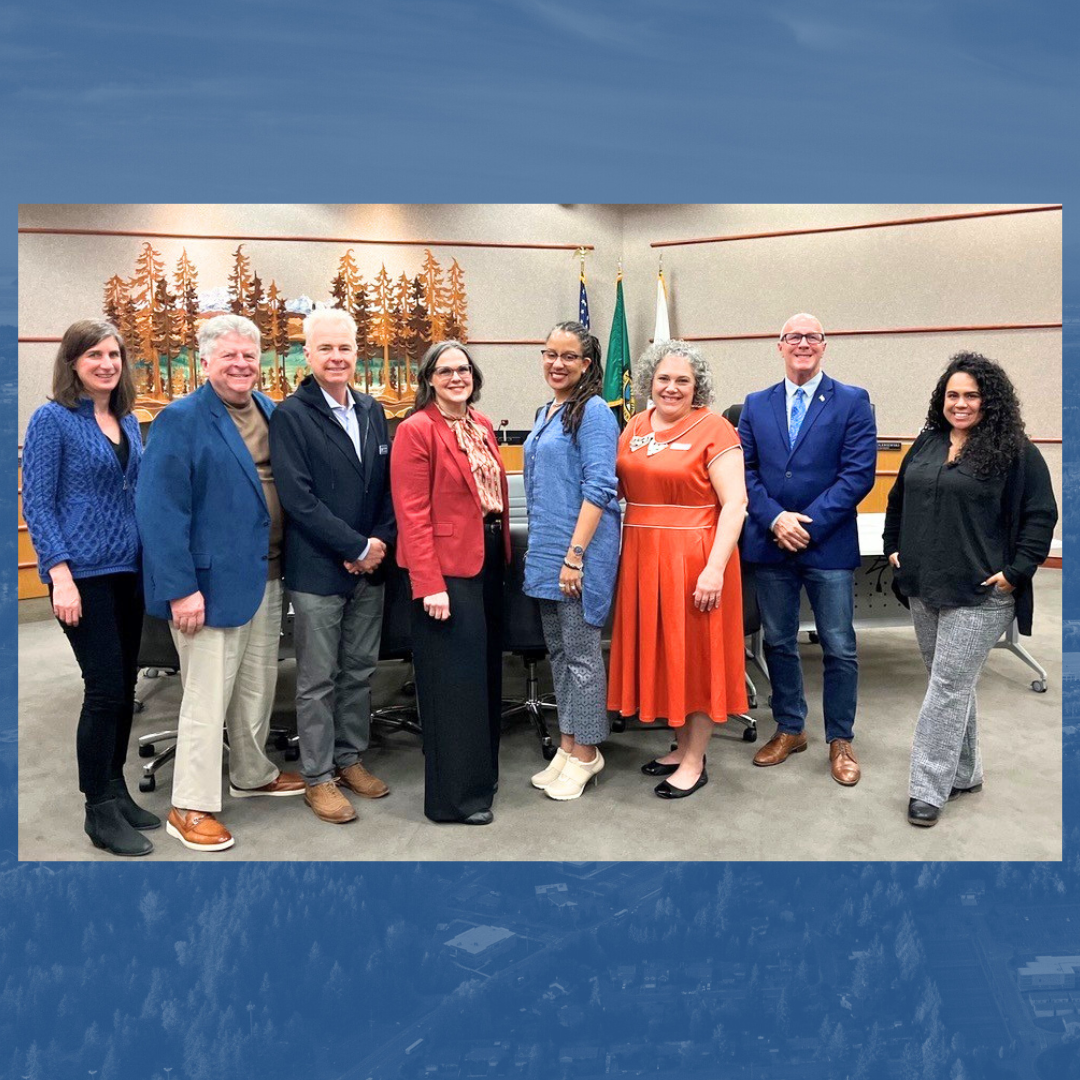 Representative April Berg presenting the 2026 Legislative Recap to members of the Mill Creek City Council