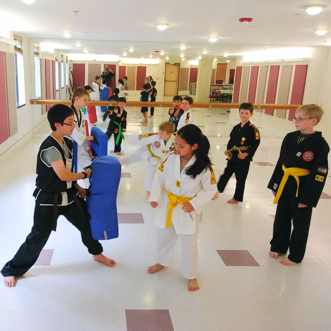 Tiger Kids Martial Arts classes with kids in uniform.