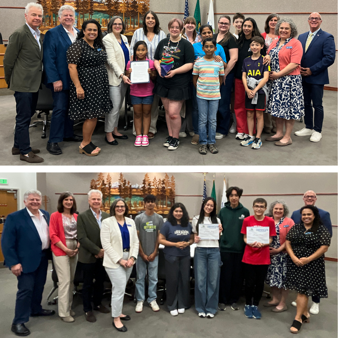 City Council presents the Pride Month proclamation to Mill Creek Pride and recognizes graduating members of MCYAB.
