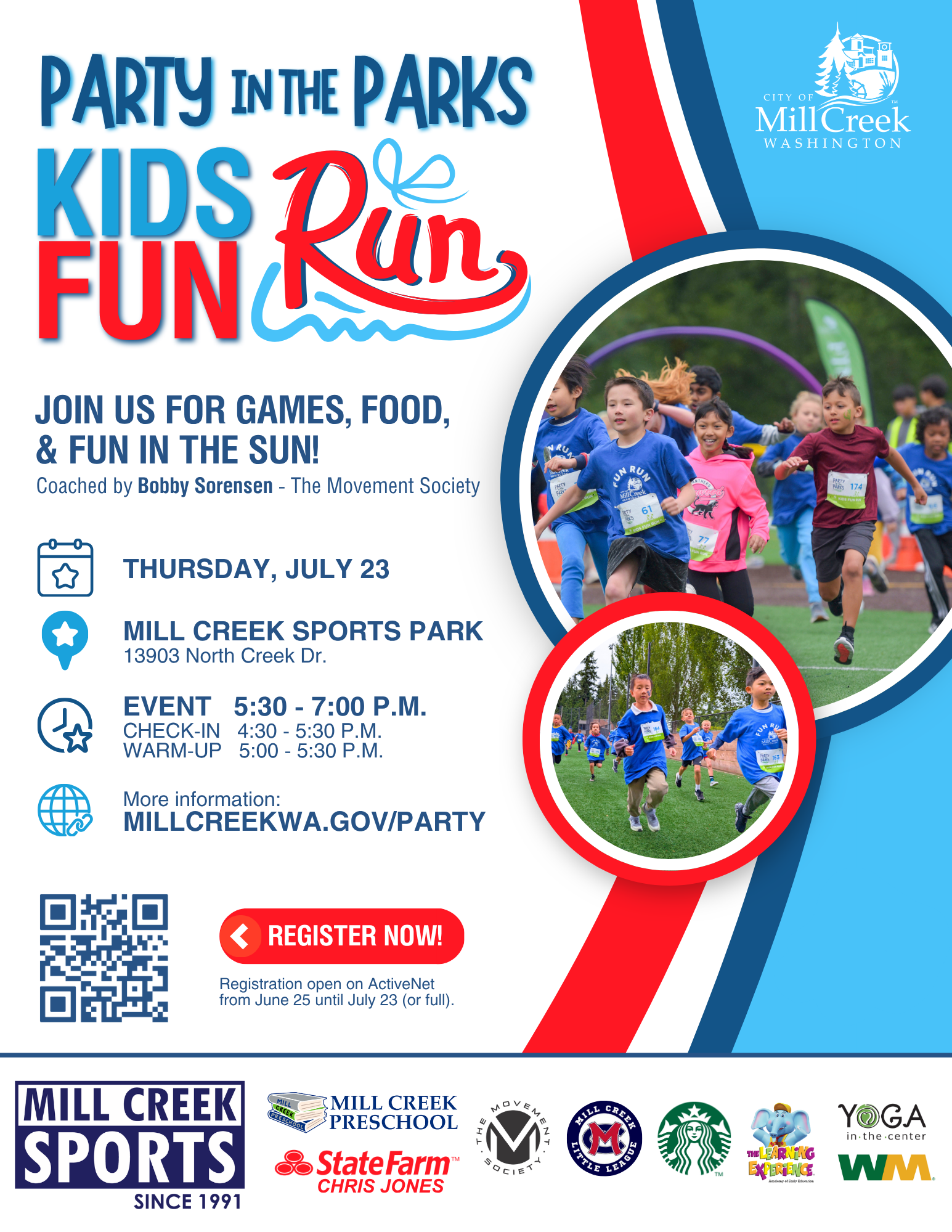 Party In the Parks Fun Run Flyer 2026
