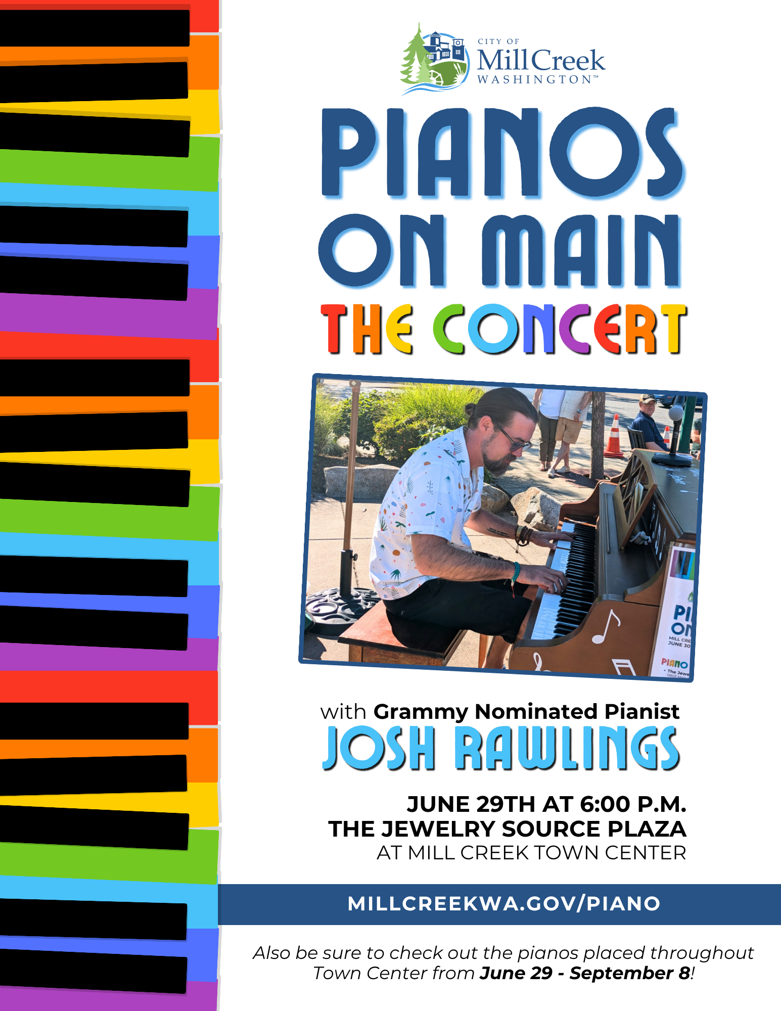 Pianos on Main: The Concert featuring Grammy-nominated pianist Josh Rawlings.