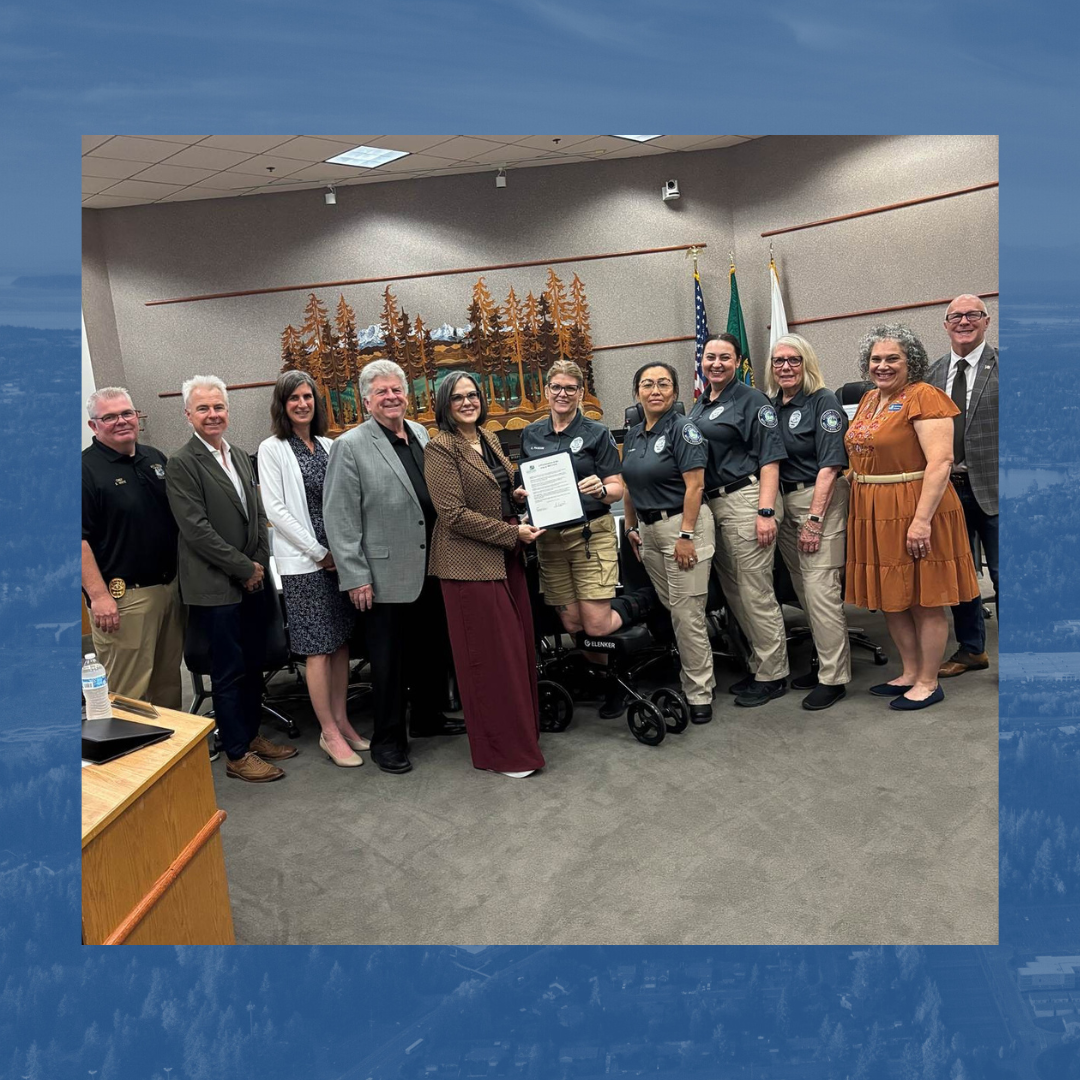 City Council Recap for July 28, 2026 - Mill Creek Citizen Patrol members meet with City Council to accept the 2026 National Night Out Proclamation.