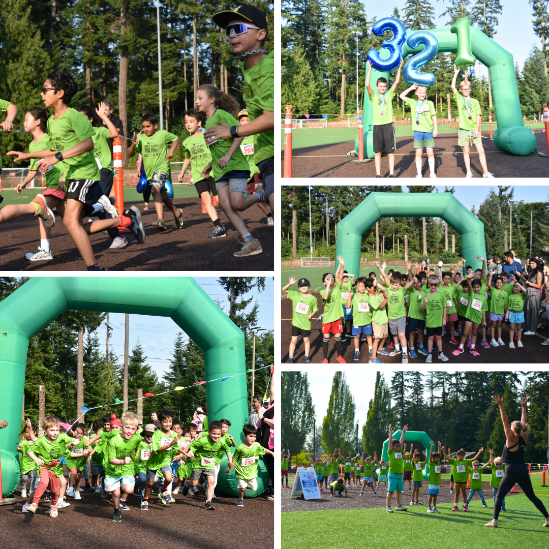 Kids running at a fun run event