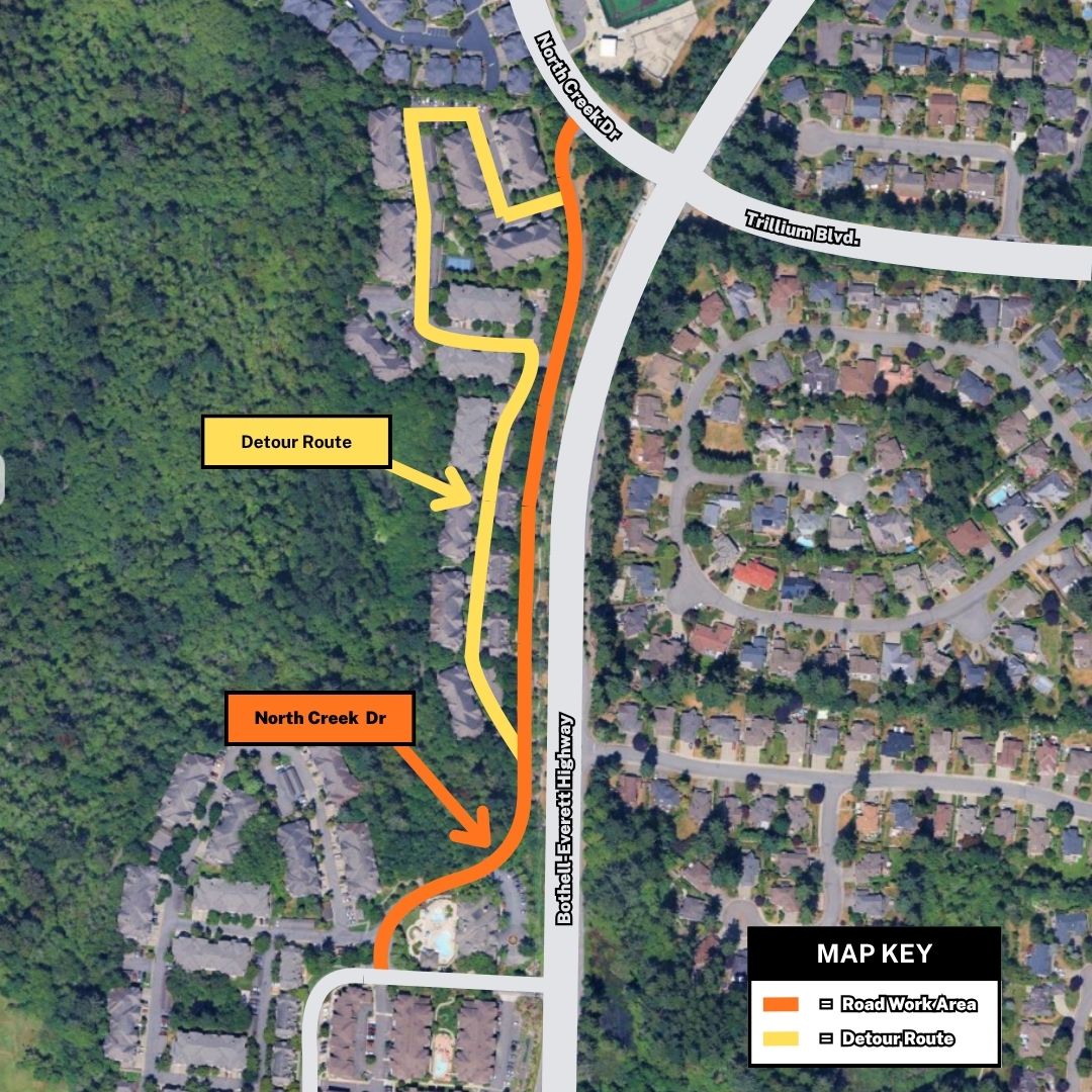 North Creek Drive Detour Map