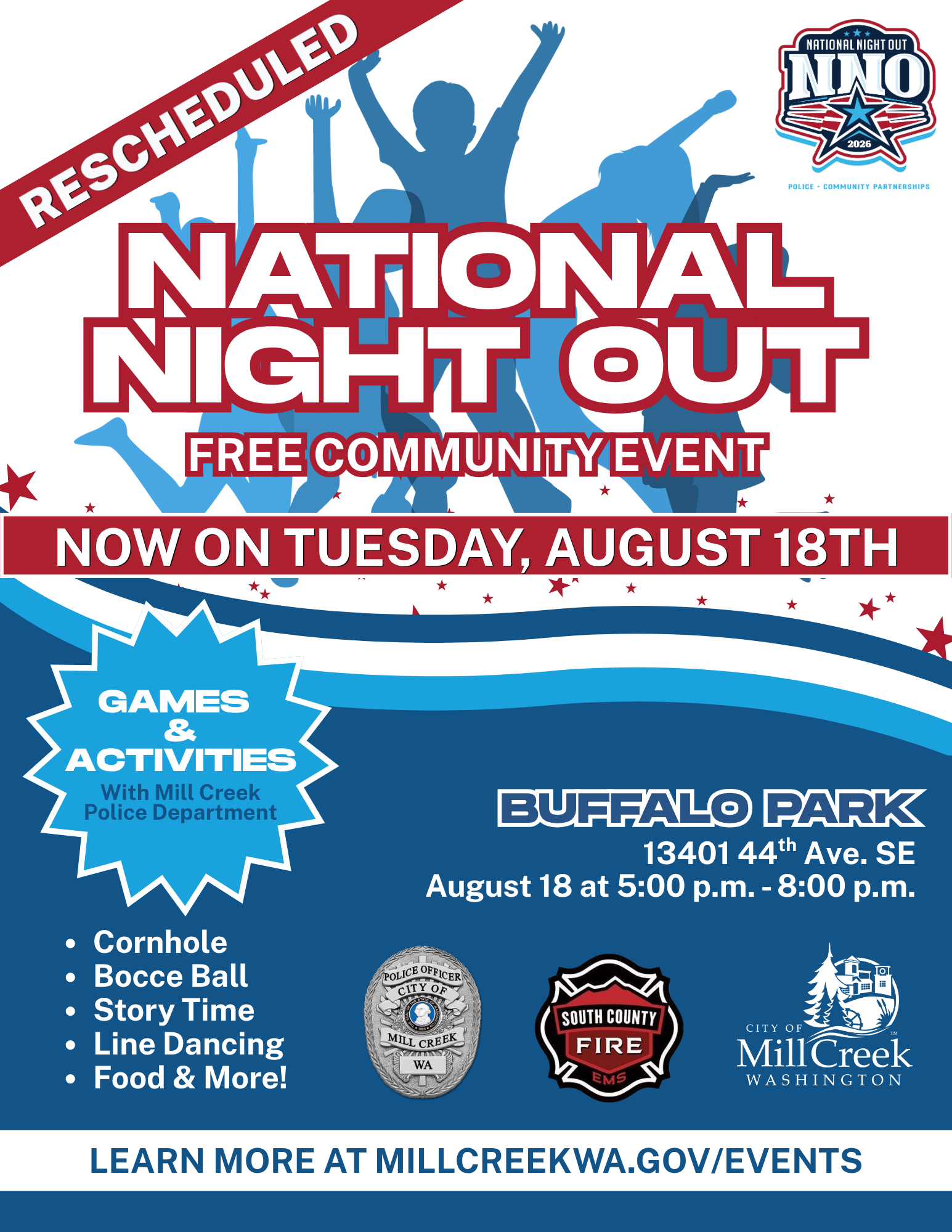National Night Out - Rescheduled - Now on Tuesday, August 18th, 2026
