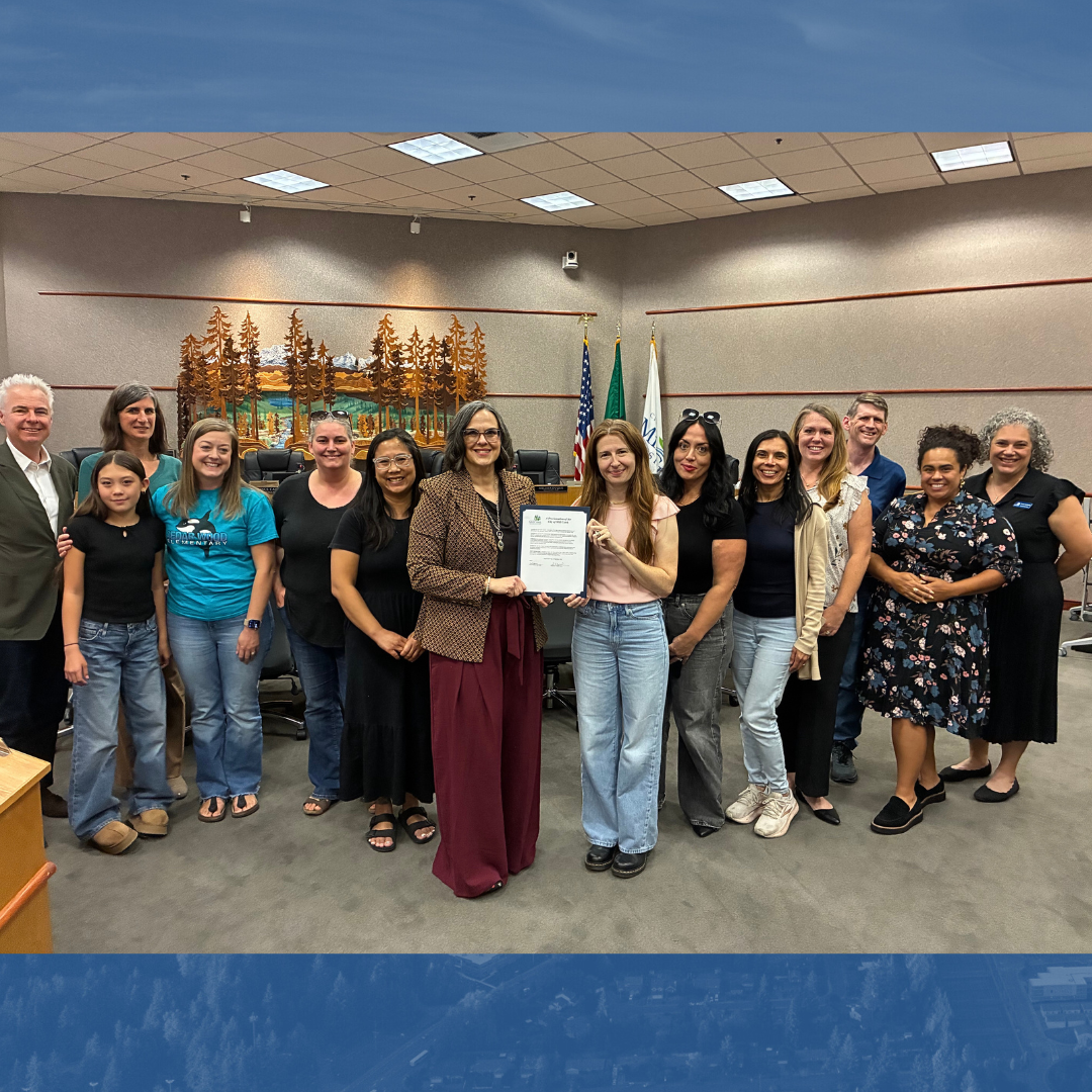 Mill Creek City Council presents a PTA proclamation to members of local PTA groups.