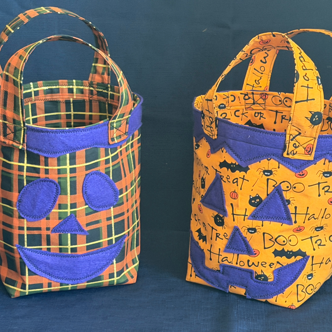 Handmade and machine-sewn trick or treat bags