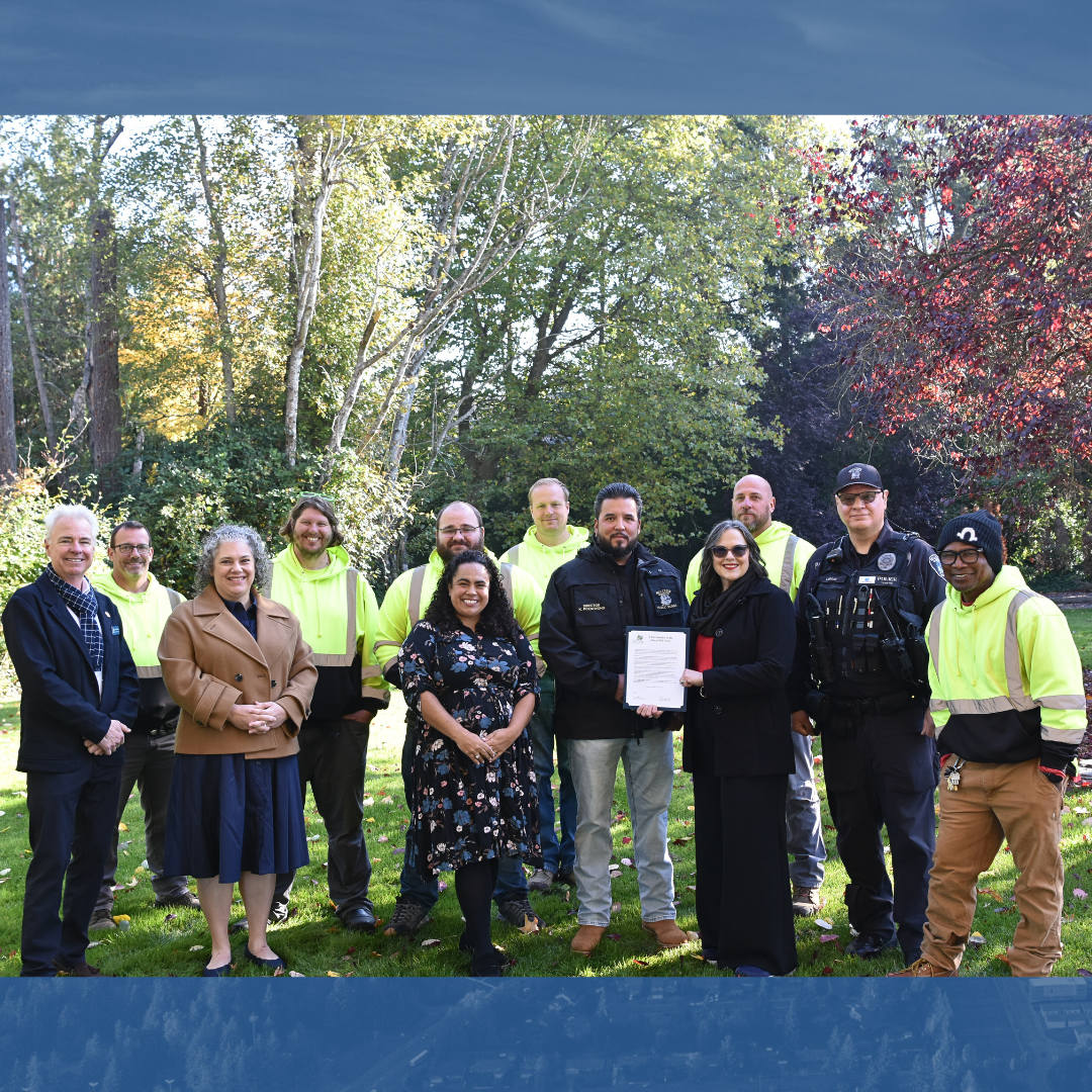 City Council presents National First Responders Day proclamation to Police and Public Works staff.