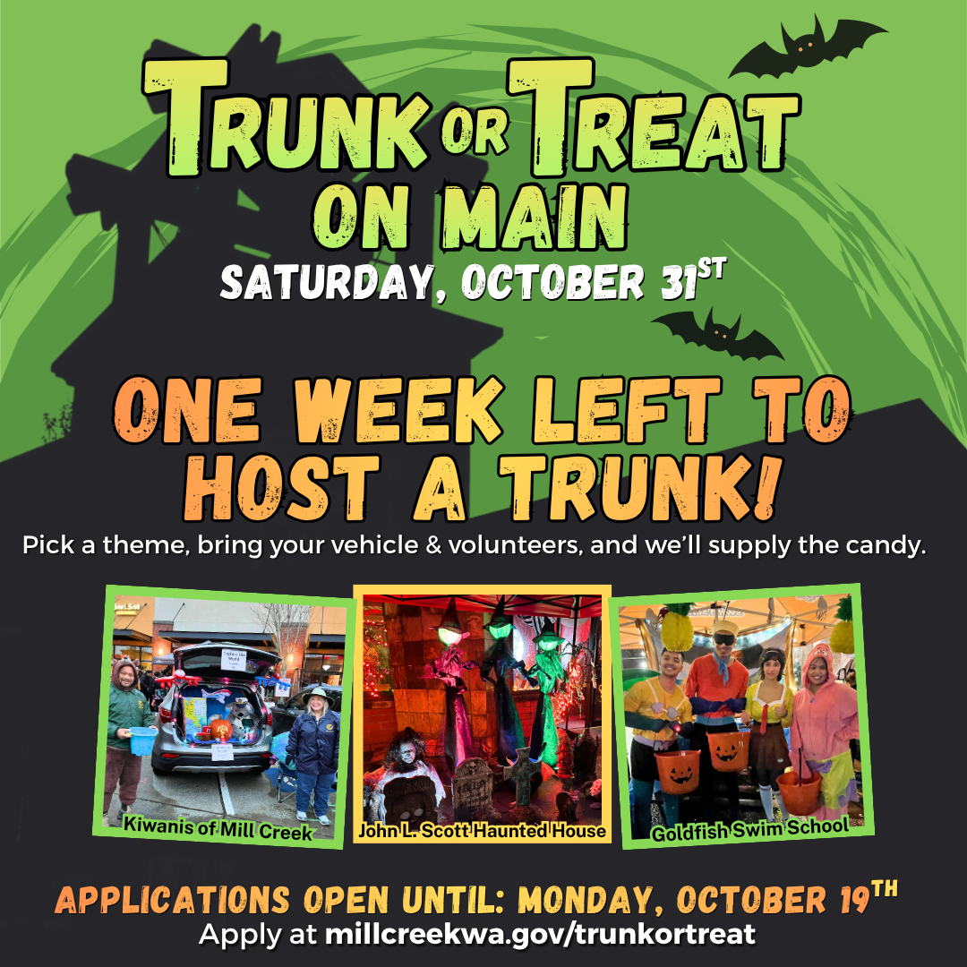 Trunk-or-Treat on Main - Saturday, October 31st, 2026 - One Week Left to Host a Trunk! Applications open until Monday, October 19th, 2026.