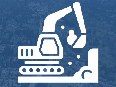 An icon of an excavator