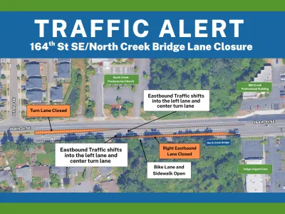 Traffic Alert, a map showing Bothell Everett Highway