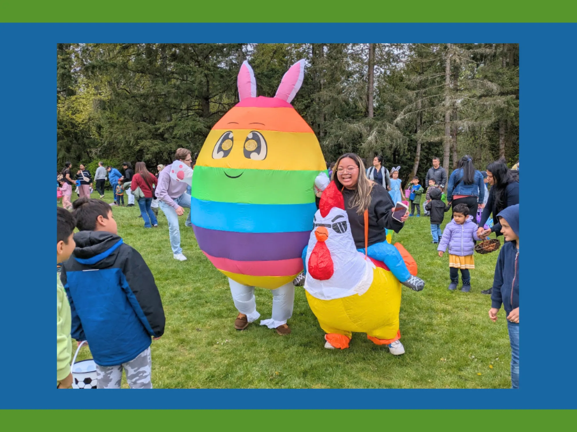 Eggstravaganza blow up costumes